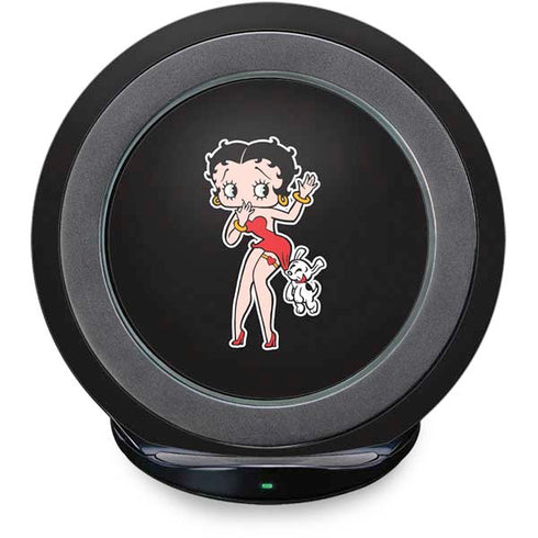 Betty Boop With Puppy Fast Charge Wireless Charging Stand Skin